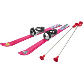 PLASTKON - Dětské lyže BABY SKI s vázáním 90 cm růžové