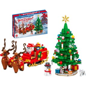Adventní kalendář Lele Brother Vánoční sáně a stromeček (940 dílků)