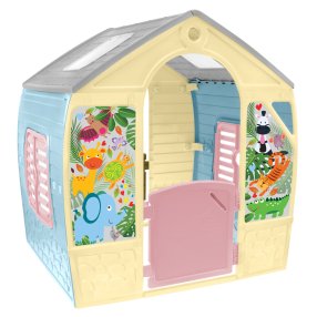 Mochtoys - Dětský zahradní domeček se zvířátky růžový